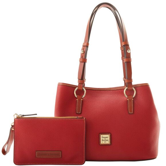Dooney & Bourke Pebble Grain Small Briana with Pouch - Red - Picture 4 of 4